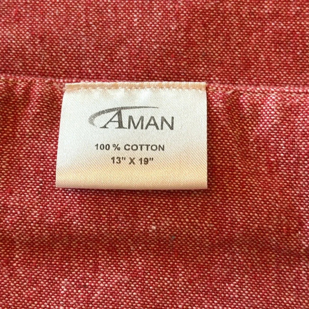 Aman Red Woven Farmhouse Textile Rectangular Placemats Set of 4
